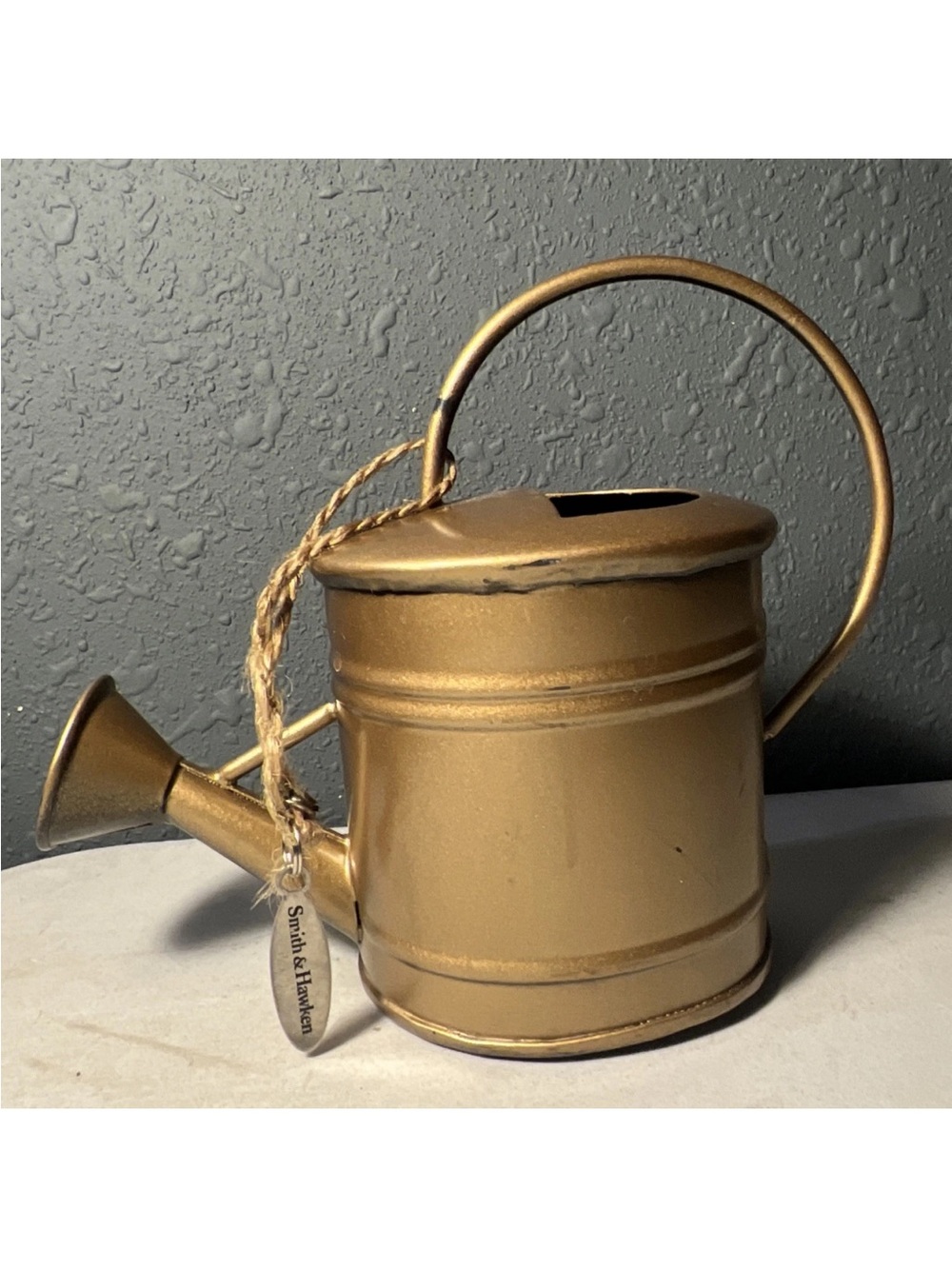 Vintage / Antique Smith And Hawken Mini Watering Can In Gold Brass